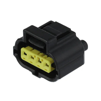 Black 0.197 5.00mm 4 Pin Rectangular Connector Shell Plug 184046-1