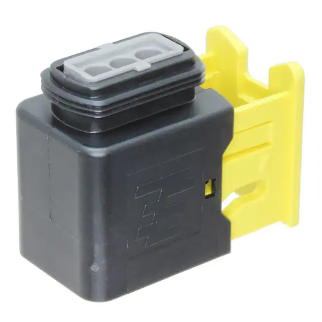 Sealed 3 Pin Rectangular Connector Shell Socket Gray 0.157" 4.00mm 2-1418448-1